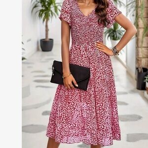 Fashion Casual Summer Short Ruffles Tiered Sleeve Dress